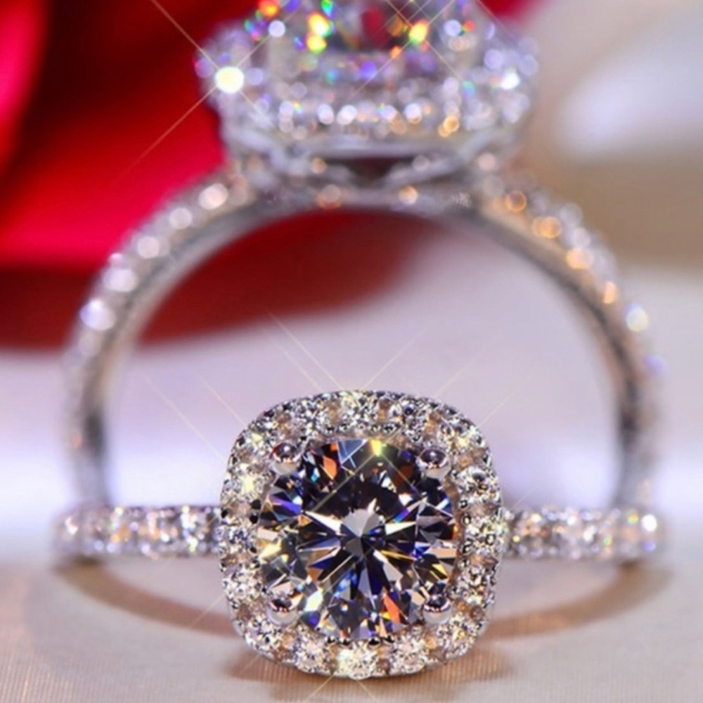 New Mojssanite Diamond 14k White Gold 1 CT Round Cut Ring - Picture 12 of 16